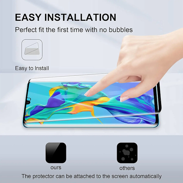 1/4 st 3D Skärmskydd Glas För Huawei P30 Pro P30Pro Härdat Glas Film For Huawei P30 Pro 4 pieces