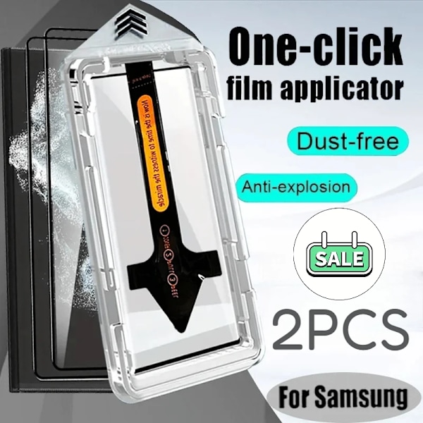2 st Fulltäckande Skärmskydd i Härdat Glas för Samsung S25 S24 Ultra S23 S22 S21 Reptåligt Högkvalitativt Filmsats Samsung S21 Plus High Definition