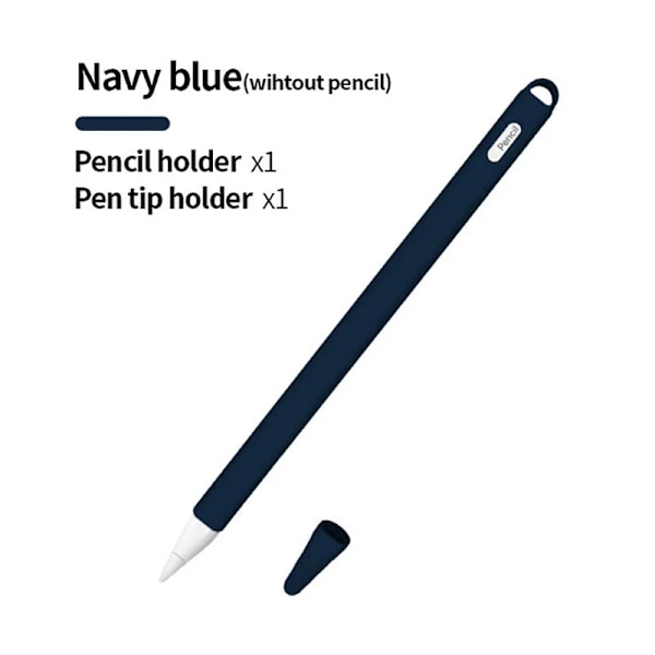 TBTIC Mjukt silikonskydd för Apple Pencil 2:a generationen, Stylus Touch Pen Fodral iPad Tillbehör DarkBlue