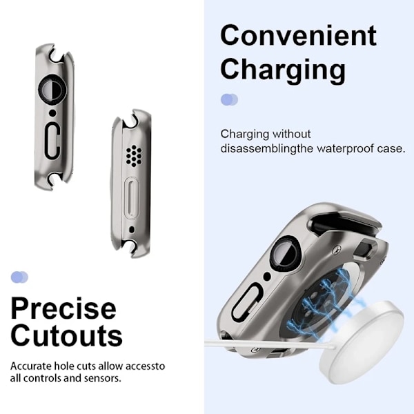 Skärmskydd för Apple Watch 46mm 45mm 44mm 40 41 42mm Hårt PC Framsida Baksida Stötfångare Skal iwatch 10 9 8 7 SE 6 Tillbehör transparent Series 7-8-9 41mm