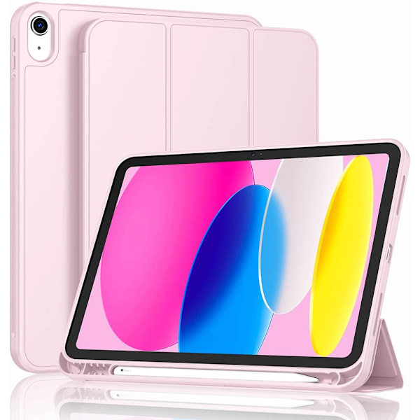 Funda Fodral för IPad 10:e Gen IPad Pro11 Air11 2024 IPad Air5 10.2 10.5 Air1 2 5:e 6:e 9.7 Magnetiskt Tablet Fodral med Pennhållare Pink iPad 7th 8th 9th Gen