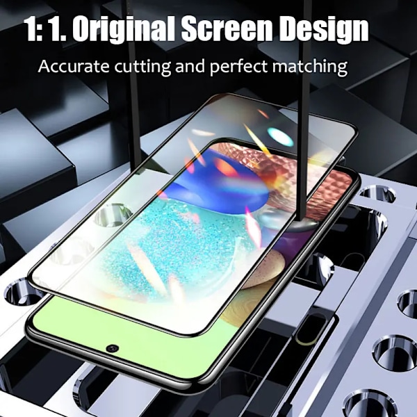 3 st Komplett Härdat Glas För Samsung Galaxy A05 A15 A25 A35 A55 S20FE A03 A13 A53 A72 A71 A51 A54 A14 A34 Skärmskydd Glas For A24 Black