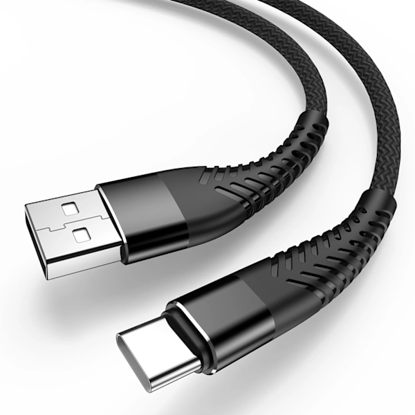 USB Typ A till C Kabel För Samsung S10 A12 A13 A22 A32 A52 Redmi USBC 1m 2m 3m Lång 25cm 50cm Kort Data Laddare Kabel Snabbladdning black 1m