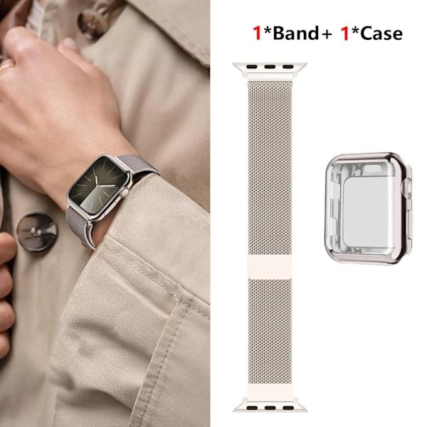 Fodral+Armband Milanese Loop För Apple Watch armband 44mm 40mm 45mm 46mm 49mm 42mm 38mm Armband iwatch Series 10 9 8 SE Ultra 2 Armband Black 38mm-Series 1 2 3