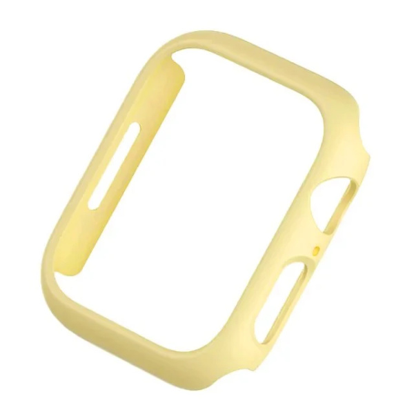 Skal för Apple Watch 45mm 41mm 40mm 44mm 42mm 46mm Skyddande Hölje Matt Hård PC Stötfångarram Utan Glas iWatch 10 SE 9 8 7 6 5 4 yellow Series 7 8 9 41MM