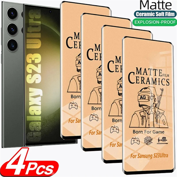 4 st Matt Keramisk Film För Samsung Galaxy S23 S22 S21 S20 Ultra S10 S9 S8 Plus Skärmskydd Note 20 Ultra 10 Plus 9 8 Film for Galaxy S8 Plus 4 Pieces