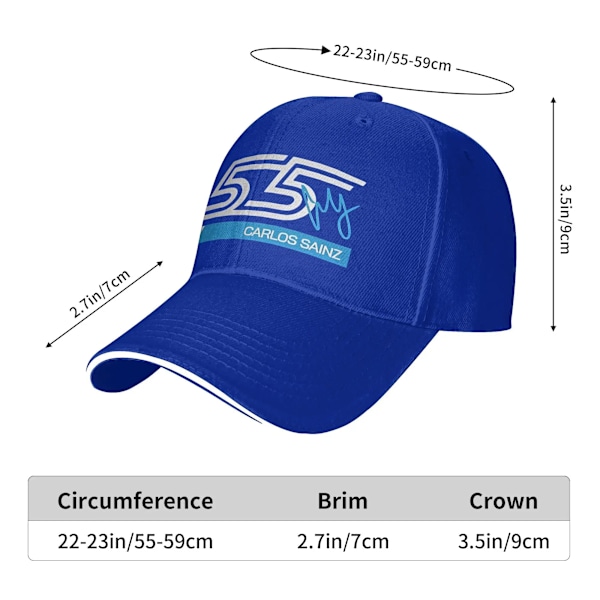 Williams Racing Team Basebollkepsar Mode Carlos Sainz F1 Sandwichkepsar för Män Kvinnor Justerbar Solhatt Sport 1 One Size
