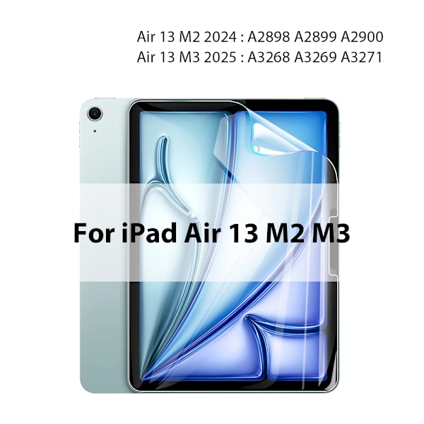 Hydrogel Film för Ipad Pro 13 M4 12.9 Air M2 M3 11 5 4 A16 10 9 9:e 10:e Generationen Mini 7 6 2025 Skärmskydd Tillbehör Air 13 M2 M3