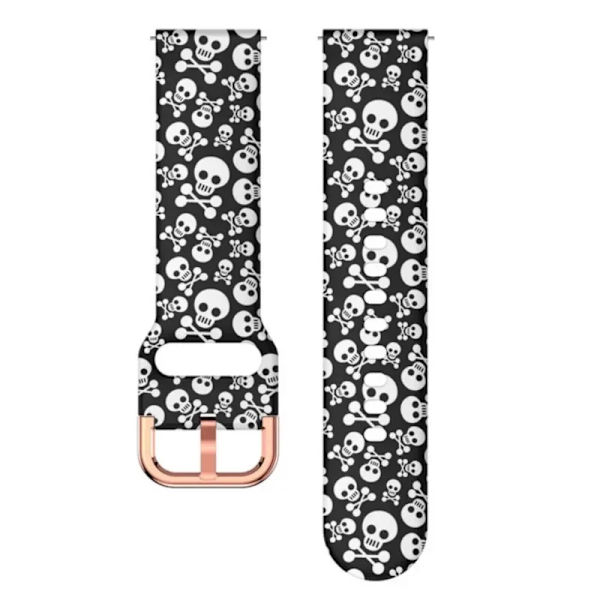 18mm Tryckt Silikonarmband för Huawei Watch Gt4 41mm 18mm Armband För Garmin Vivoactive 4S/Venu 2s Huawei Watch Gt5 41mm armband 29 black white skull Huawei gt 5-4 41mm