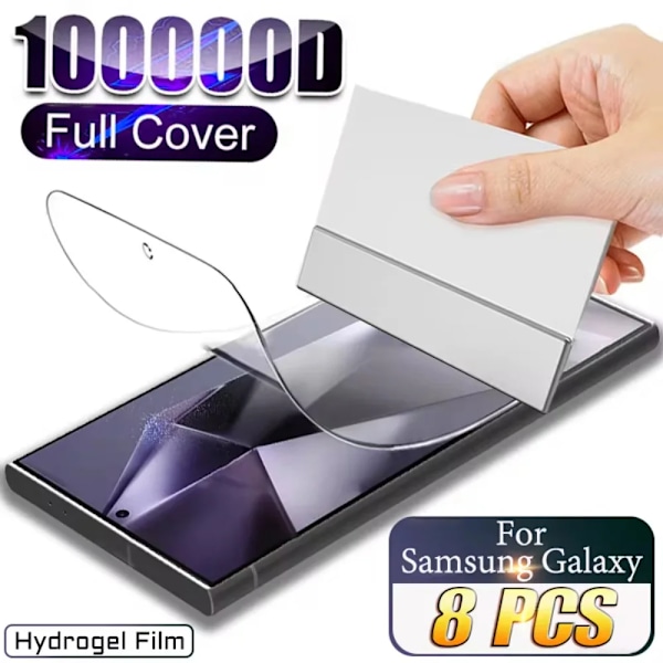 NNBILI 8 st För Samsung Galaxy S25 S24 S23 S22 S21 S20 Plus Ultra FE Skärmskydd Note 20 10 9 S10 A56 A55 A35 A54 5G Film Galaxy S24 Plus TPU Hydrogel Film