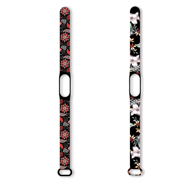 Silikonarmband för Mi Band 3 4 5 6 7 Mi Band 3 4 5 6 7 Armband Blommönster Armband för Mi Band Klocka Ersättningsarmband 40 For Mi Band 5 6