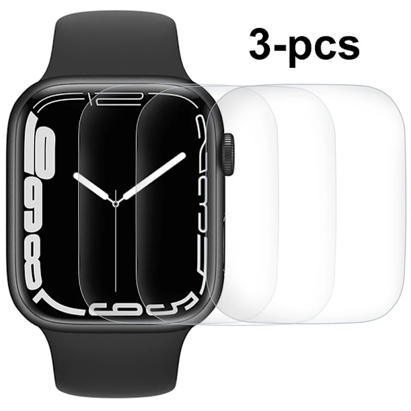 Skärmskydd för Apple Watch Series 9 7 8 41mm 45mm HD Transparent TPU Film iwatch Series 6 5 4 3 2 1 SE 38mm 42mm 40mm 44mm 3-PCS Series 7 8 41MM