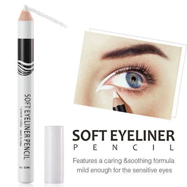1 st Ny Vit Eyeliner Makeup Långvarig Mjuk Lätt Att Applicera Ögon Förskönare Vattentät Mode Eyeliner Pennor Ögonmakeup Verktyg WHITE