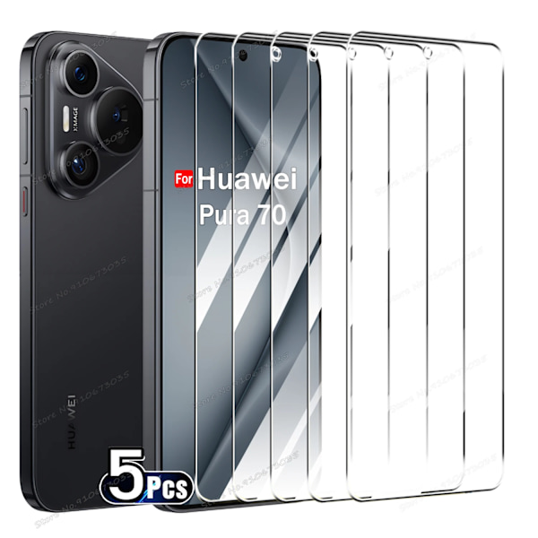 5 st Härdat Glas För Huawei Pura 70 Skärmskydd För Huawei P30 P40 Lite P50 Nova 5T 8i Mate 20 50 60 HD Skyddsglas for Huawei Mate 50 5pcs HD Glass