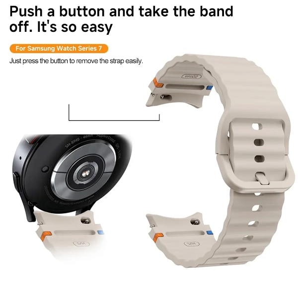 Originalband för Samsung Galaxy Watch 7/FE/5 Pro/6/4 classic 44mm 40mm Silikon sportarmband correa Galaxy Watch 7 Armband Duck Green B 6 Classic 43mm 47mm