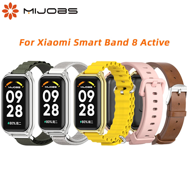 Armband för Xiaomi Smart Band 8 9 Active Armband Mi Band 8 Active Armband Klockarmband Correa Armband Ersättningstillbehör Gray for Xiaomi 9 Active