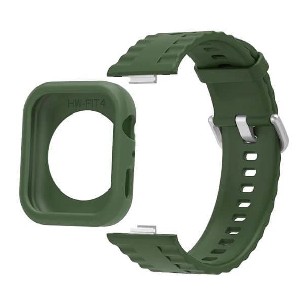 Silikonarmband för Huawei Watch Fit 4 Pro, fallskydd, mjukt fodral för Huawei Watch Fit 4/4Pro, andningsbart armband för fit 4 Green For Huawei Fit 4