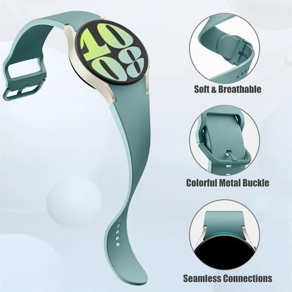 20mm Silikonarmband för Samsung Galaxy Watch 7/6/5/4 44-40mm pro Klockarmband för Galaxy Watch 6 4 Classic 43/47mm 42mm/46mm Armband Spearmint 12 Galaxy 4-4 Classic