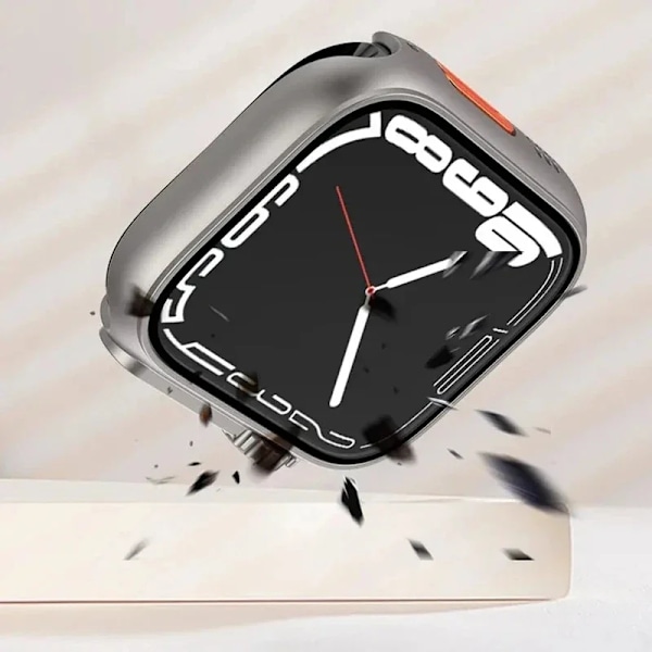Glas+Skal för Apple Watch 46mm 44mm 45mm 41mm 40mm 38mm 42mm Skärmskydd Byt Ultra Bumper iWatch Series 10 9 8 7 SE 6 5 original red Series S10 42MM