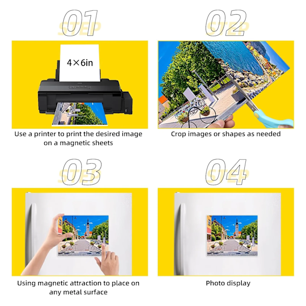 5/10 ark 10x15 cm magnetiskt fotopapper matt/glansig finish flexibla bläckstråleskrivbara ark för hem- och kontorsbruk 4x6inch 10pcs Matte