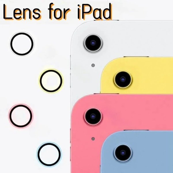 3D Härdat Glas Ring Färg Lins Skydd För Apple IPad 11:e Gen (A16) 2025 10:e 10.9 2022 Air 5 4 Mini 7 6 HD Kameraskydd Yellow Tempered Glass