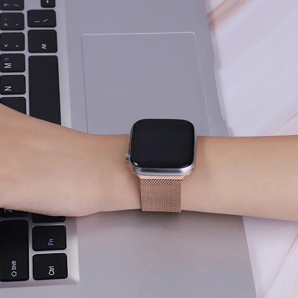 Milanese Armband för Apple Watch Ultra 2 49mm 45mm 46mm 44mm 40mm 42mm 41mm Armband för iWatch Series 10 9 3 4 6 5 SE 7 8 Rem Rainbow 38-40-41-42mm(S10)