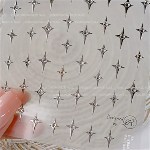1 st 5D Japanska Kawaii Fjärils Nagelstickers Lyx Glitter Skal Aurora Nagelkonst Dekorationer Dekaler DIY Manikyr Slider Folie 1pcs to2944-Y