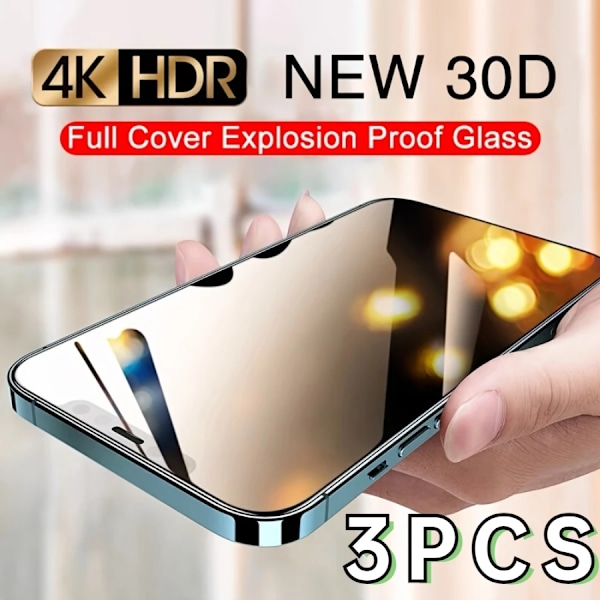 3 st 9D Full Cover Skyddsglas 2025 För iPhone 13 12 11 14 15 PRO MAX X XR Skärmskydd nytt För IPhone 7 8 14 Plus Glas iPhone XR Tempered Glass