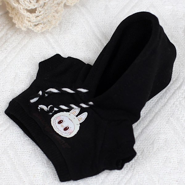 Kläder och accessoarer till Labubu, minidocka 17 cm Labubu II Idol Sweatshirt Hjärtklappning Hoodie Jeans Set Kläder Black No Doll