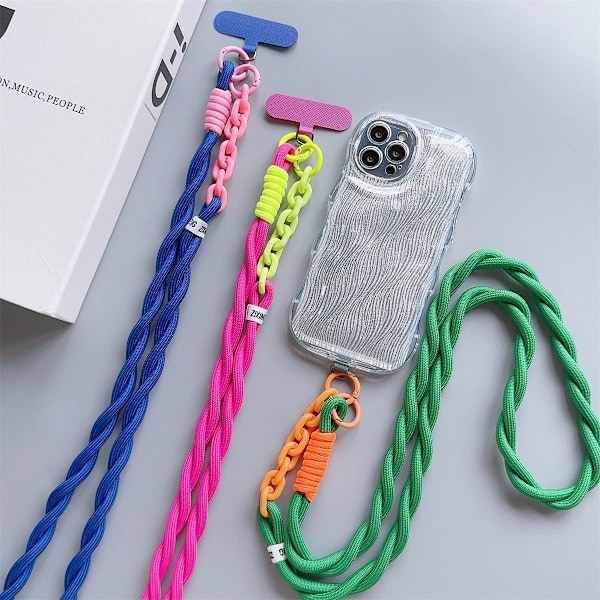 Sött Telefonhalsband Diameter Utomhus Universal Fodral Akryl Crossbody Axelremskort Halsband Clip Häng Anti-förlorad Handledsrem D Polyester / Nylon