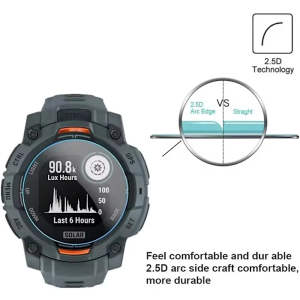 Skärmskydd för Garmin Instinct 2 Solar Härdat Glas för Garmin Swim 2 Smartwatch Glasskydd Tillbehör Hård Film Garmin Instinct 2 Quantity-1 Pcs Glass