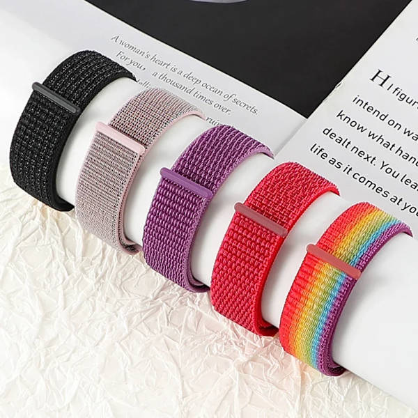 20 22mm Nylon Klockarmband För Garmin Vivoactive 3 4 5/Venu 2 Plus/Venu 3/Forerunner 55 158 265 965 745 645 255 Music Loop Armband Unity mosaic 22mm Width Band