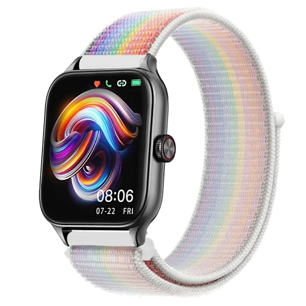 20mm 22mm Nylon Loop band för Amazfit GTS4/2/3/3pro/2e/GTS2 Mini/GTR 4 42mm/47mm/GTR2/2e/stratos armband Amazfit bip rem Nik White 90 22mm