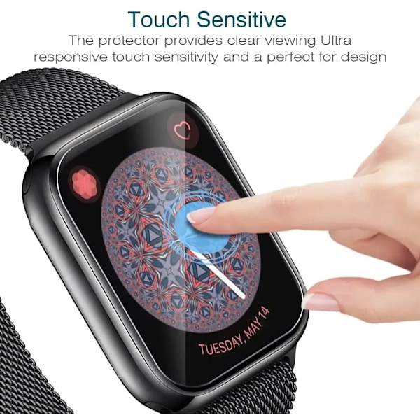 Skärmskydd för Apple Watch Series 9 7 8 41mm 45mm HD Transparent TPU Film iwatch Series 6 5 4 3 2 1 SE 38mm 42mm 40mm 44mm 4-PCS Series 7 8 41MM