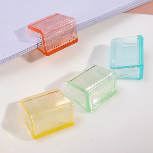 Godisfärg Transparent Tryck Gem Pusher Papper Testfiler Mini Förvaringsklämma Indexsida Klämma Kontorsbindning Skrivmaterial Random 1PCS