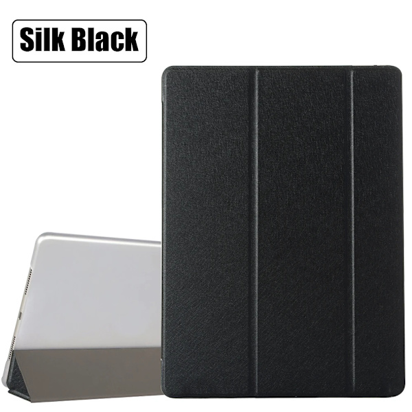 Fodral för Samsung Galaxy Tab A 8.0\" 2019 Skydd Flip Tablet Fodral Läder Smart Magnetiskt Ställ Skal PC Baksida SM-T290 SM-T295 Silk Black SM-T290 T295