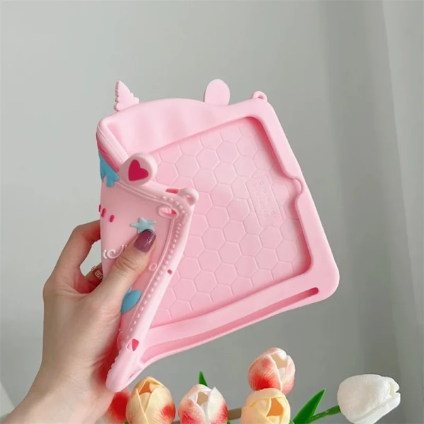Stativfodral för barn till Samsung Galaxy Tab S6 A7 Lite A8 A9 Plus 8.7 11 tums tecknad enhörning silikon skyddsfodral för surfplatta JMDJS-SP Tab A7 Lite 8.7in