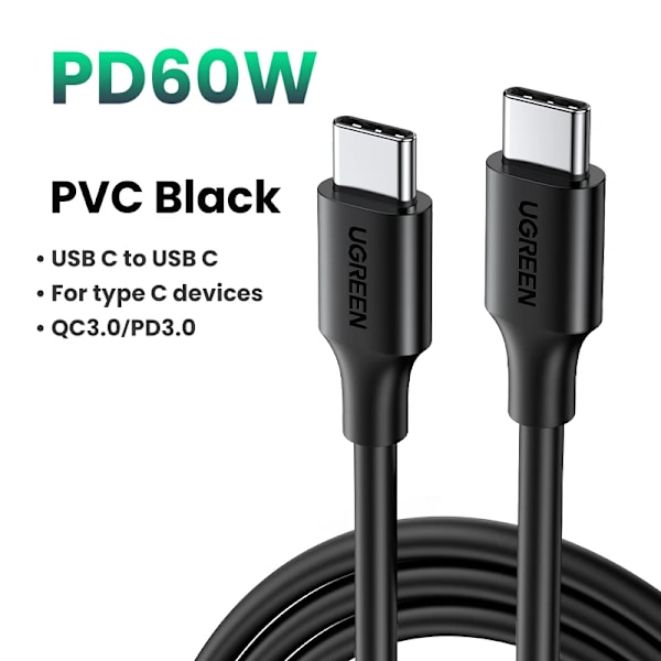 UGREEN USB C-kabel PD60W Snabbladdningskabel för iPhone 16 15 Snabbladdande datakabel Brown 1m