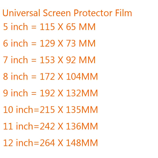 3 st Universal 5/6/7/8/9/10/11/12 tum Mobil Smartphone Surfplatta/Bil GPS LCD/MP3 4 Skärmskydd HD Klar Skyddande PET-film 9 Inch-192x132mm