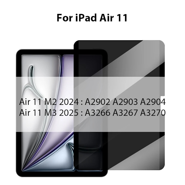 Sekretessglas för iPad Pro 13 12.9 11 2025 M4 M3 10:e 10 Generation A16 Skärmskydd Air 5 4 7:e 8:e 9:e 10.2 Mini 6 7 Film Air 11 2025 2024