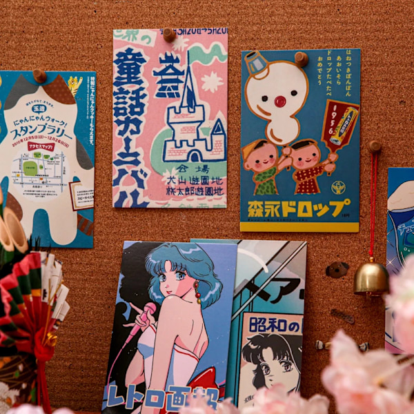 30 ark/låda Japanska Showa Handbok Boxade Vykort Rese-minneskort Handkontoböcker Dekorativa Kortpapper A