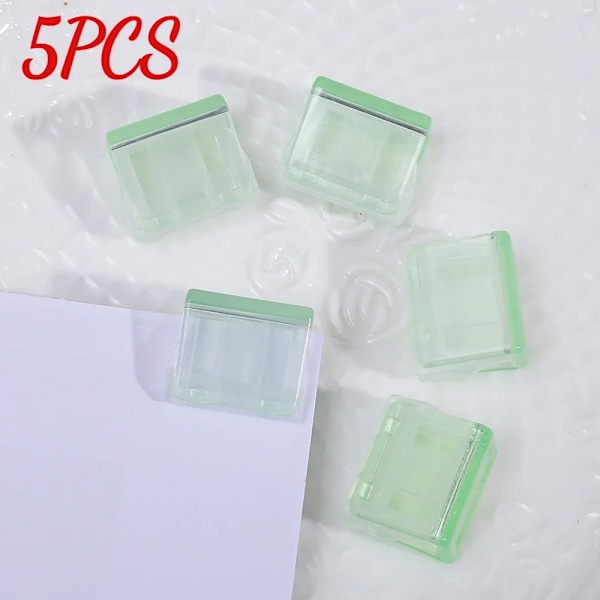 Godisfärgad Transparent Tryck Pappersklämma Tryckare Papper Testfiler Mini Förvaringsklämma Indexsida Klämma Kontorsbindning Skrivmaterial Green 5PCS
