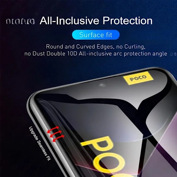 6-i-1 Hydrogelfilm för Xiaomi Poco X7 X6 X5 X4 Pro Skärmskydd med Kameraglas för Xiaomi Poco X7 Pro X3 GT NFC Mjuk Film 6 in 1 3Front 3Lens For Poco X3 NFC