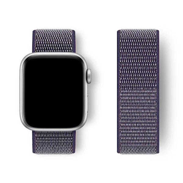 Nylon Loop Armband för Apple Watch band 44mm 40mm 45mm 41mm 46 42mm 49mm 44 45 mm armband iWatch serie 10 9 SE 7 6 5 4 Ultra 2 Midnight blue 1 42 44 45 46 49 mm