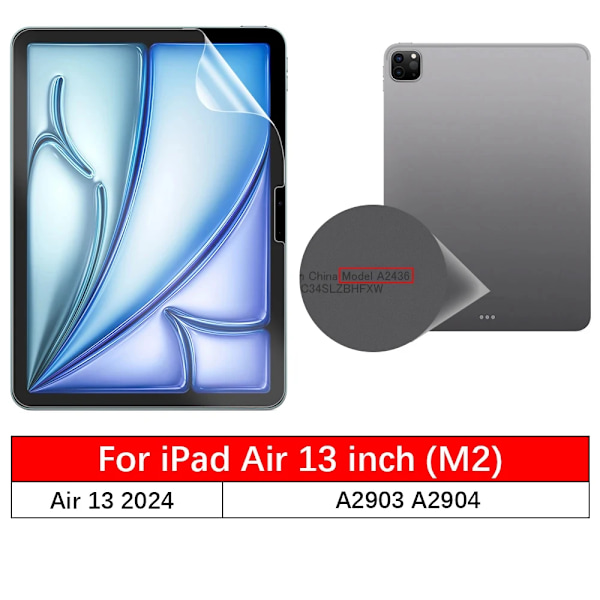 Pappersliknande skärmskyddsfilm för iPad Pro 11 2024 M4 A2837 Pro 13 Matt Målning för iPad Air 6 11 13 2024 Air 11 2024 M2 A2899 For iPad Air 13 2024