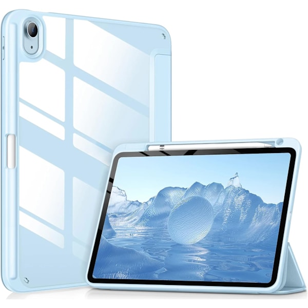 Flip Fodral för iPad 10 2022 10:e 10.9''/11 2025 11:e (A16) 11'' Akryl Baksida med Pennhållare Auto Vakna/Sov YKL Blue iPad 10th 2022