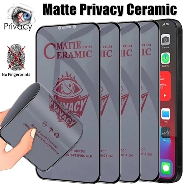 1-4st Matt Keramiskt Sekretess Skärmskydd för iPhone 14 PRO MAX 7 8 16 Plus Anti-spion Film för iPhone 11 12 13 15 Pro XS Max For iPhone XR HD
