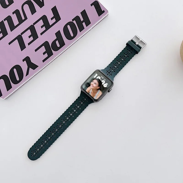 Silikonarmband för Apple Watch 44 mm 40 mm 38 mm 42 mm Ultra 2 49 mm Sportarmband iwatch Series 9 7 8 6 Se 5 4 3 41 mm 45 mm band Olive green-3 38mm 40mm 41mm