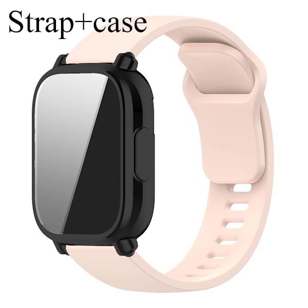 Silikonarmband + Skyddsfodral för Xiaomi Redmi Watch 5 active/5 Lite Full Cover Skärm TPU Mjukt Skal och Andningsbart Sportband PB Redmi Watch 5 Active
