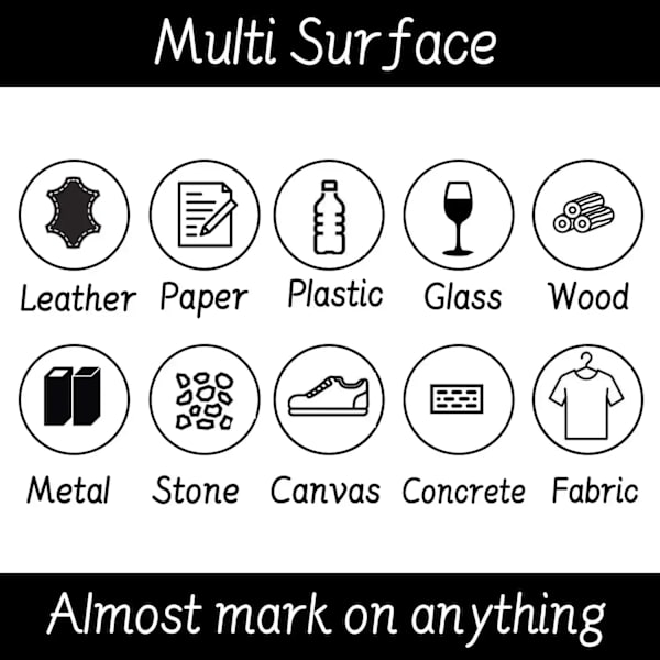 Vita markeringspennor set 2.0mm Oljig Vattentät Vit Gelpenna DIY Graffiti Skissmarkör Skrivmaterial Skola Tillbehör pensel 1 pcs 2.8mm